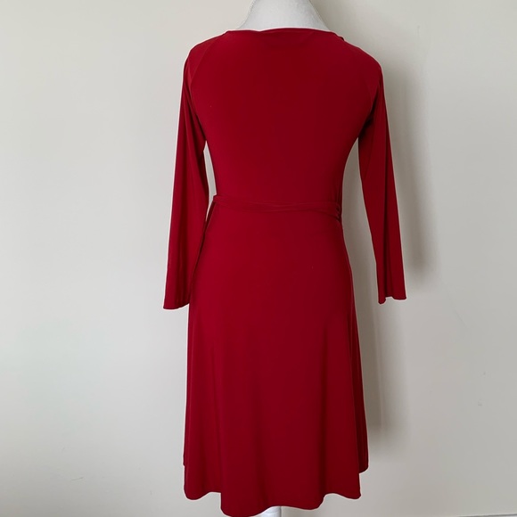 Norma Kamali red wrap dress with sweetheart neck - Picture 3 of 5